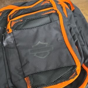 Harley-Davidson Black Travel Bags with Orange Accents